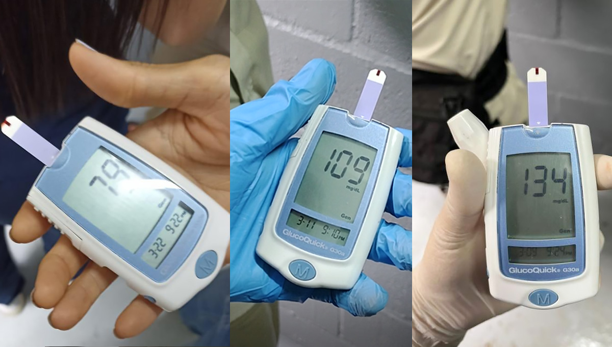 Figuras 14-16 Sánchez, J. Fotografías cortesía de Rivera, V. (Mayo 2022) Resultados de glucometría en Lagothrix lagotricha. Figuras 14-16 Sánchez, J. Fotografías cortesía de Rivera, V. (Mayo 2022) Resultados de glucometría en Lagothrix lagotricha.